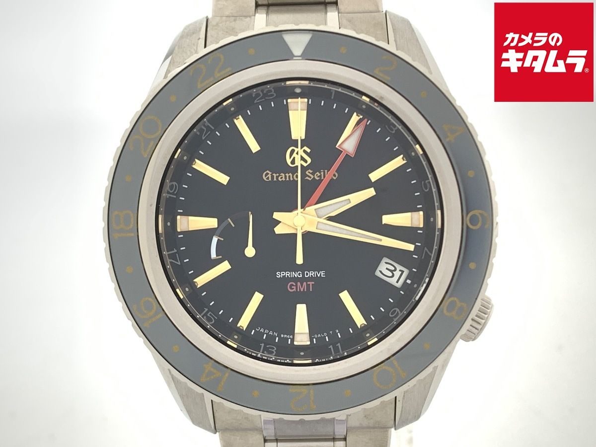 【中古】 【良品】 グランドセイコー スプリングドライブ GMT ブラック SBGE215/9R66-0AF0 チタン