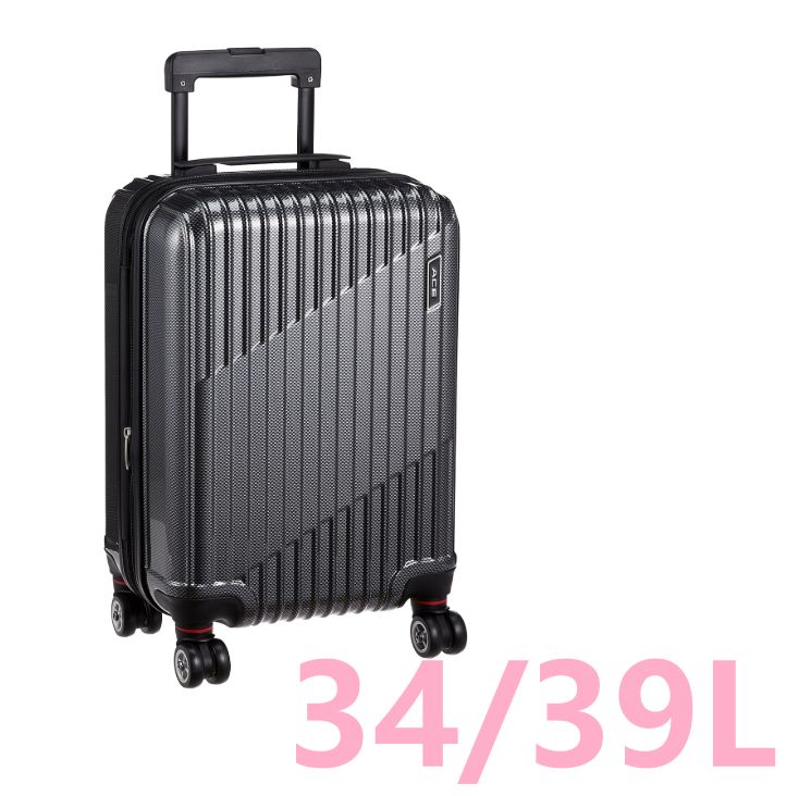 [エース] スーツケース ブラックカーボン Sサイズ(機内持込) 34/39L