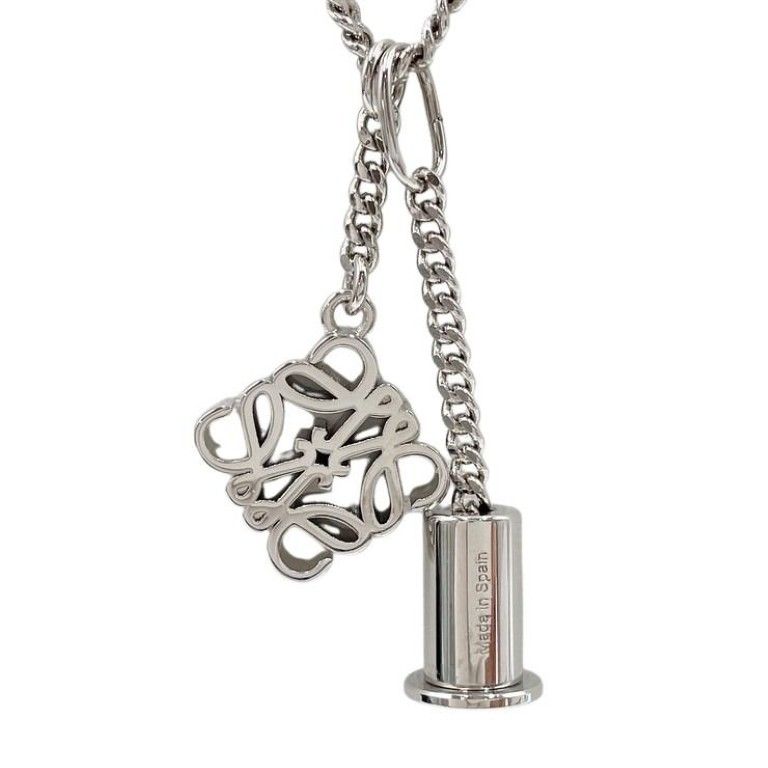 LOEWE ロエベ ネックレス パーソナライゼーション ネックレス N691420X01 シルバー系 メタル レディース アナグラム 美品