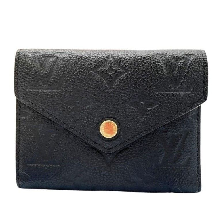 LOUIS VUITTON ルイヴィトン 三つ折り財布 ポルトフォイユ･ヴィクトリーヌ M64060 ノワール(ブラック)系 モノグラム アンプラント レディース ゴールド金具 美品