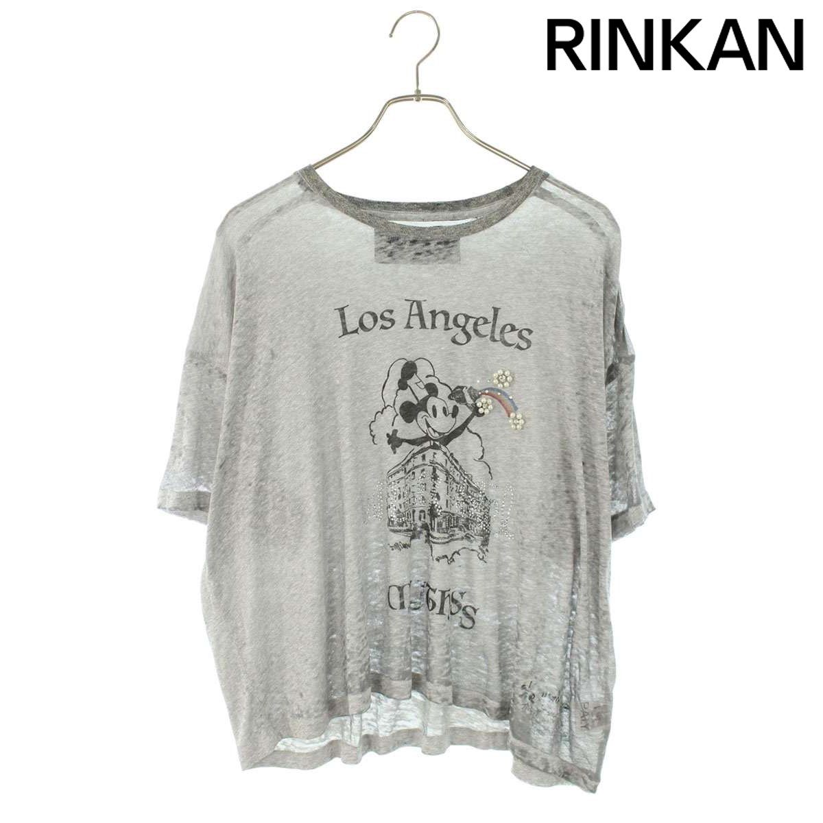 パリーハリウッド 26SS 2U002Q1010GRY キャラクタープリントヴィンテージ加工Tシャツ メンズ S