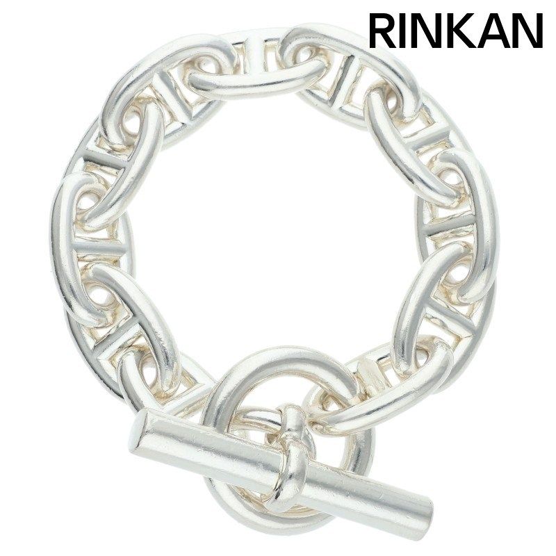 エルメス Chaine d'Ancre TGM シェーヌダンクルTGMシルバーブレスレット メンズ 11LINK