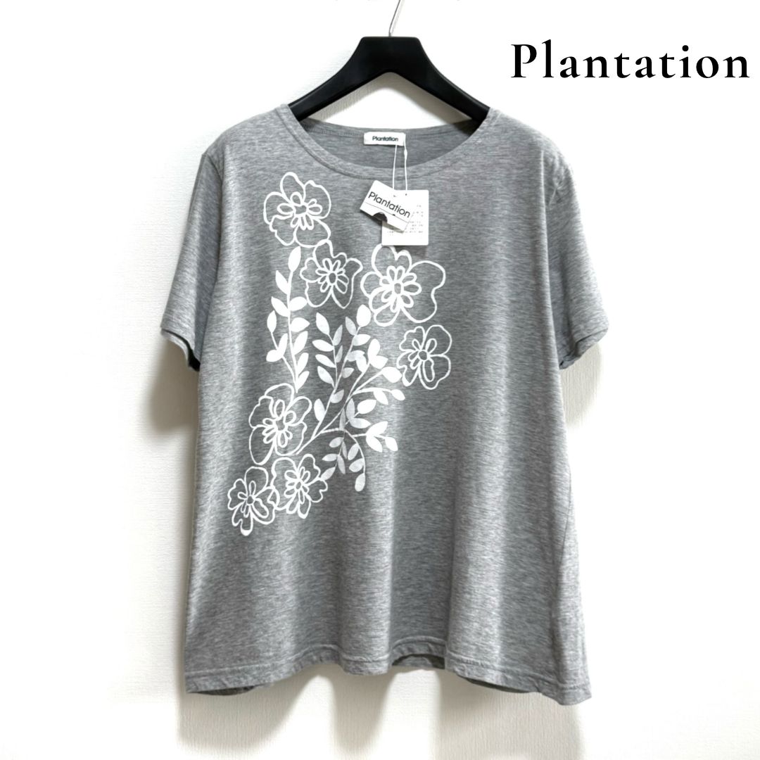 ◆タグ付き◆ Plantation プランテーション 花柄プリントTシャツ 半袖 コットン 日本製 A012