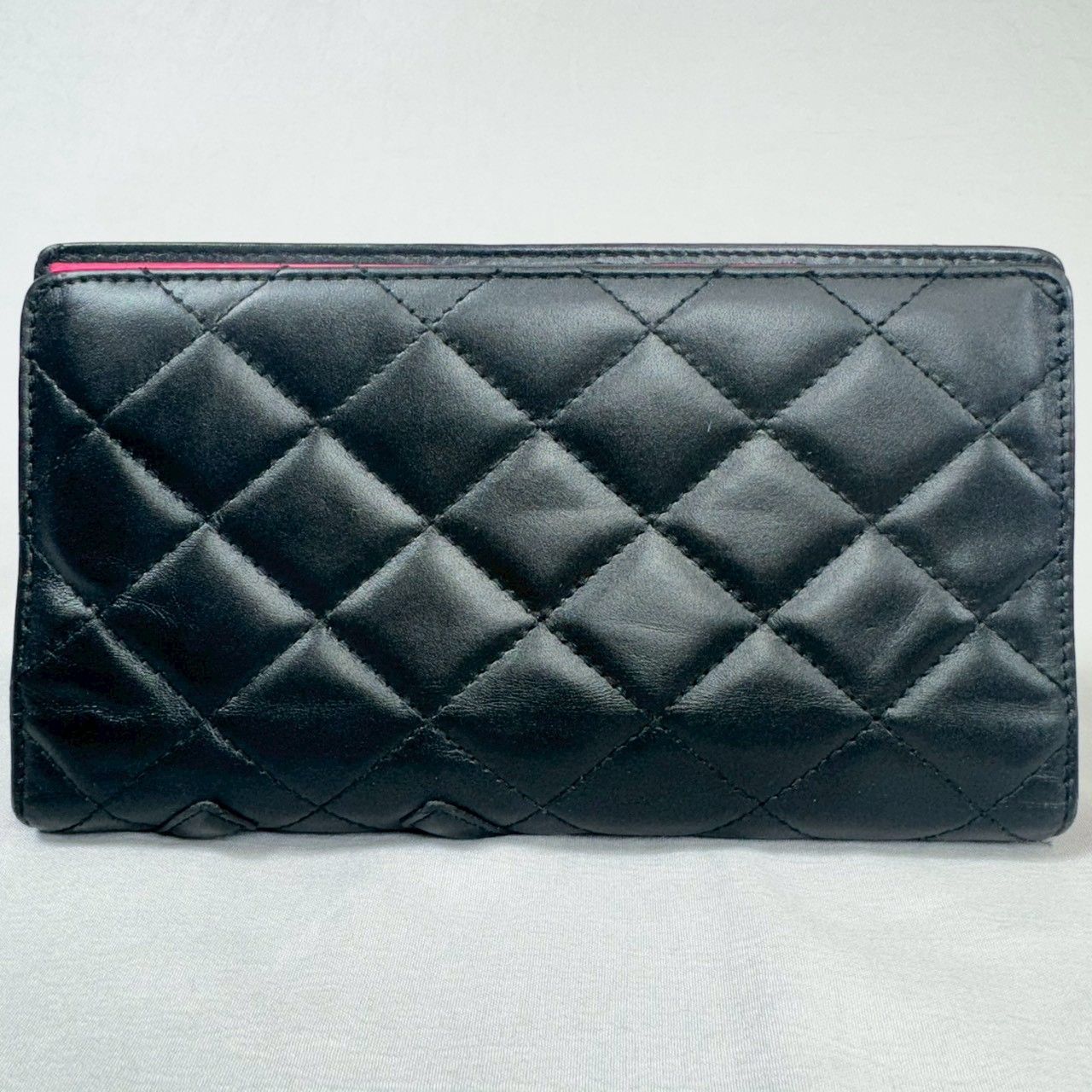美品】CHANEL シャネル カンボンライン フラップ ロング 二つ折り 長