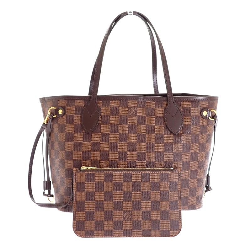 ルイヴィトン LOUIS VUITTON ネヴァーフルPM N40600 トートバッグ ダミエキャンバス ブラウン 茶 ゴールド金具 レディース 人気 定番 ポーチ付属【中古】【ABランク】