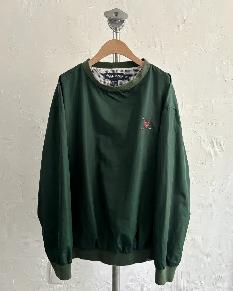 Polo ポロ ゴルフ グリーン ナイロン ウォームアップ プルオーバー