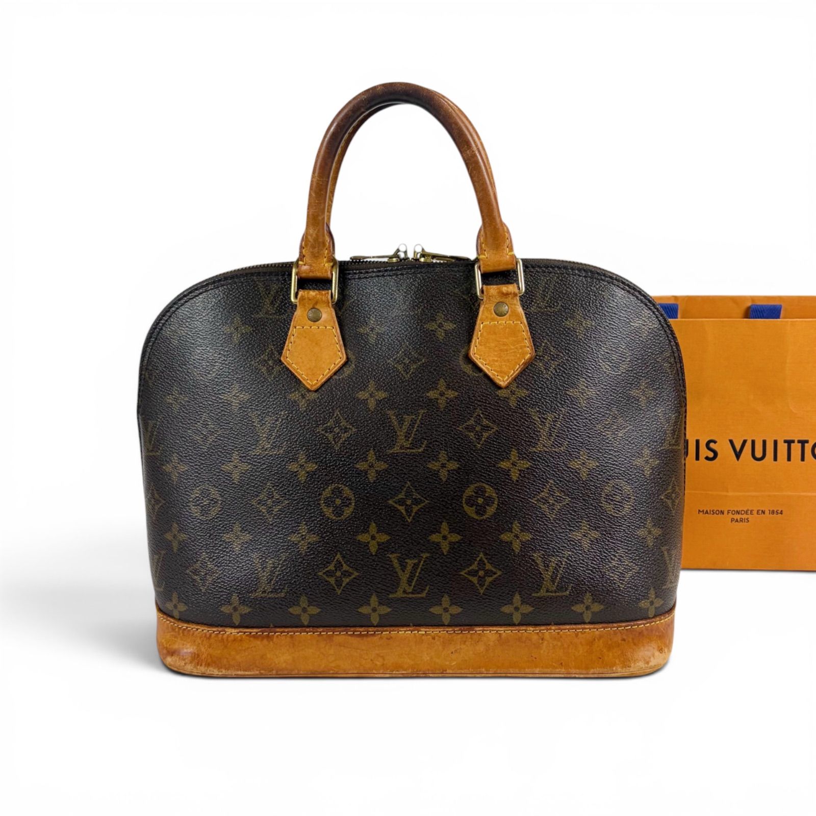ルイヴィトン　LOUIS VUITTON ハンドバッグ　アルマ　PM ドーム型　モノグラム柄　ブラウン　モノグラムレザー