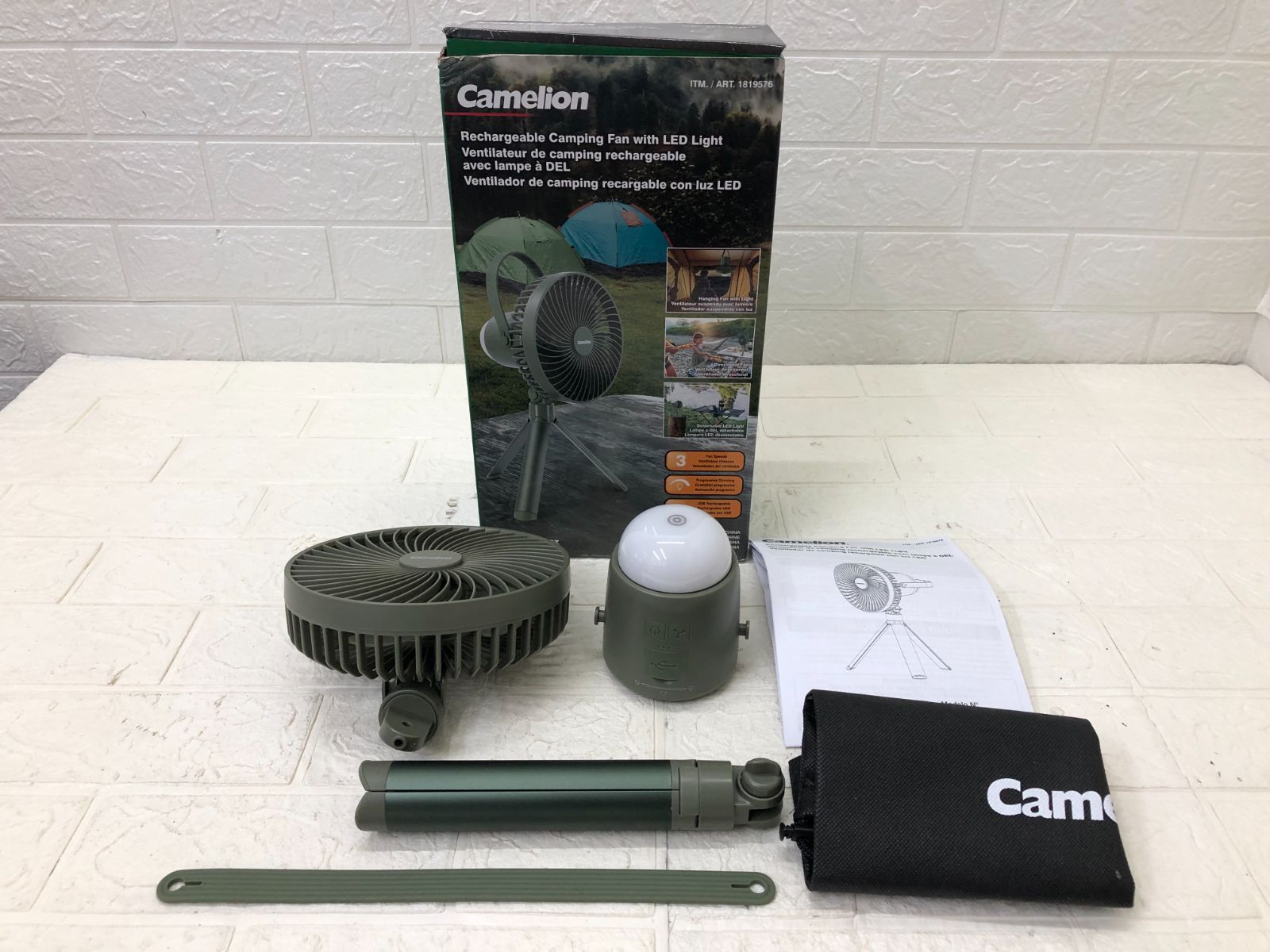 Camelion カメリオン ライト付キャンプ ファン 3段階調節 - メルカリ