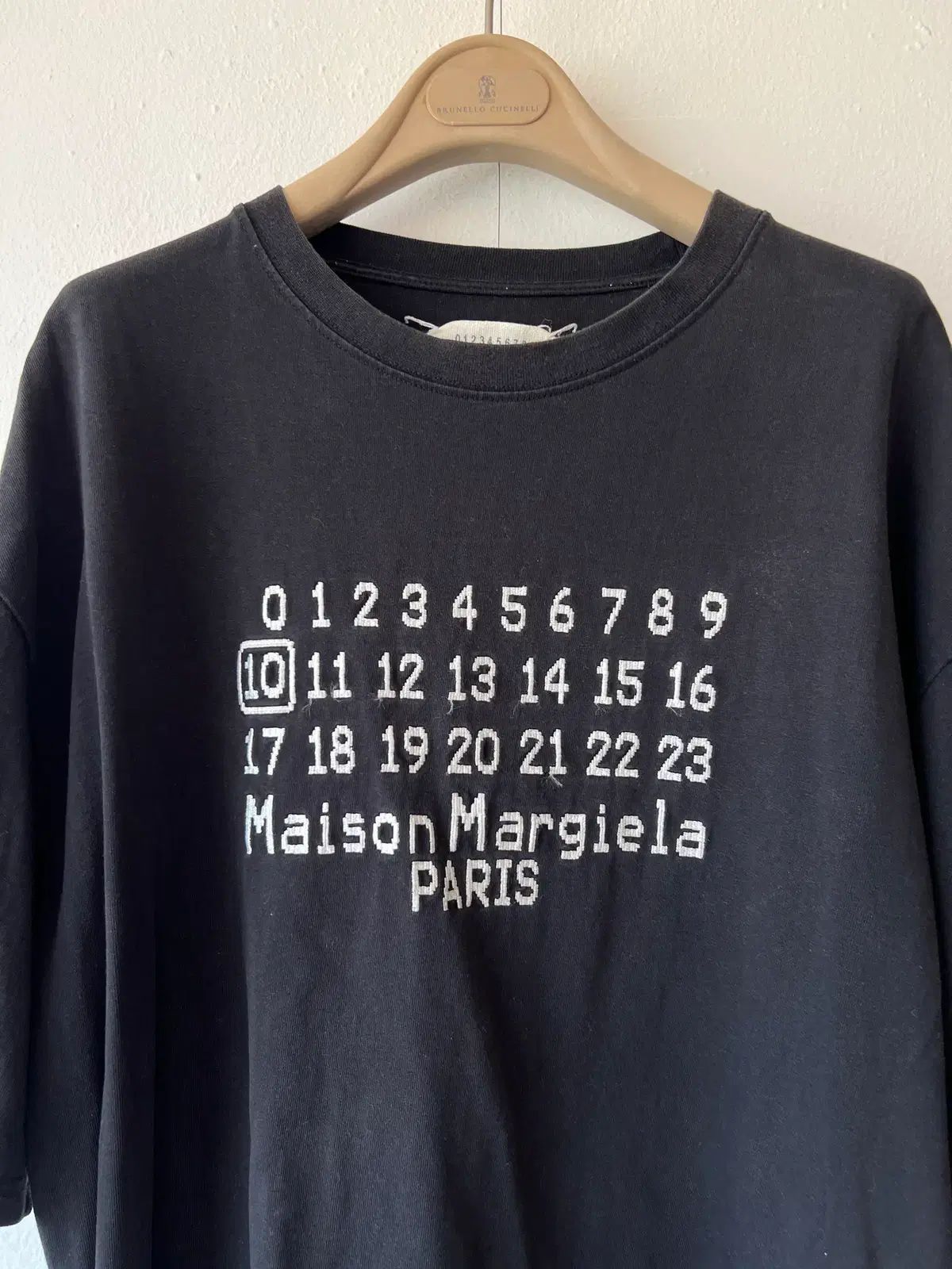 メゾンマルジェラ メンズ ブラック 10 LINE クルーネック オーバーサイズ 半袖Tシャツ 20,354円