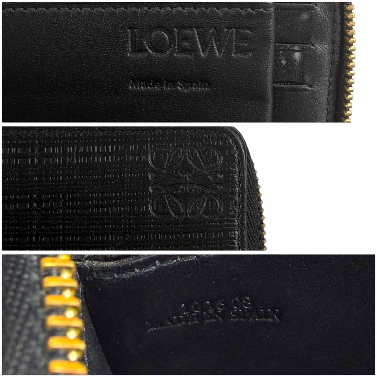 ロエベ LOEWE リネン アナグラムロゴ ロングウォレット 長財布 L字 