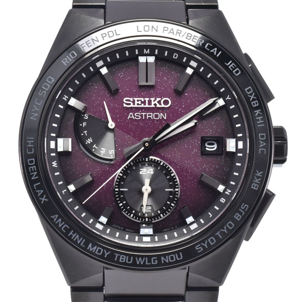 セイコー SEIKO SBXY055 アストロン ネクスター 500本限定 パープル ソーラー電波 メンズ 美品 箱付き 腕時計 L#148276