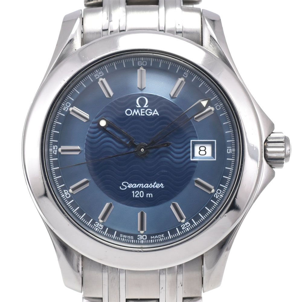 オメガ OMEGA 2511.81 シーマスター 120M デイト ブルー クォーツ メンズ 良品 腕時計 L#147895