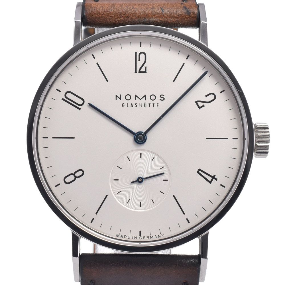 ノモス NOMOS TN1E1W2 グラスヒュッテ タンゴマット スモールセコンド シルバー 自動巻き メンズ 美品 箱付き 腕時計 L#148392