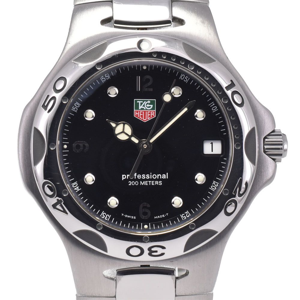 タグホイヤー TAG HEUER WL1112 キリウム デイト ブラック クォーツ メンズ 美品 腕時計 L#147917