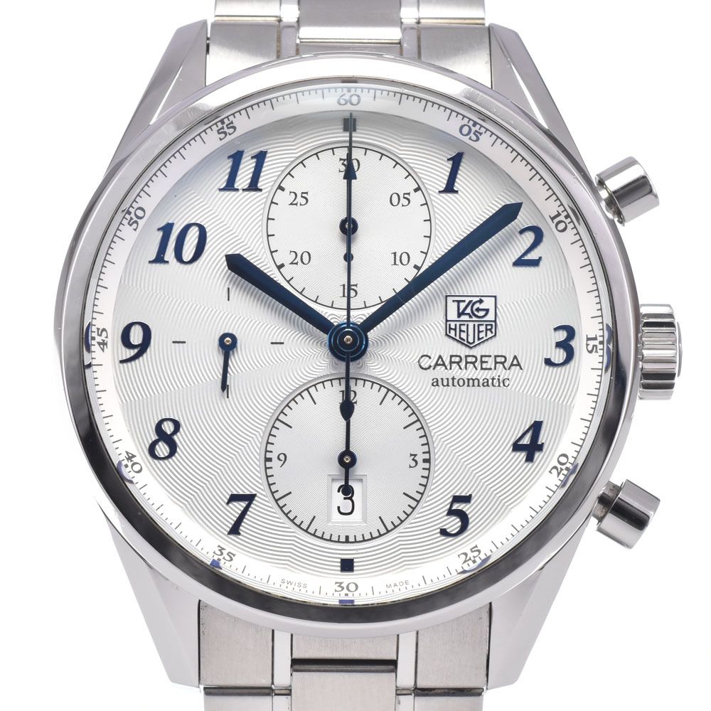 タグホイヤー TAG HEUER CAS2111.BA0730 カレラ ヘリテージ クロノグラフ シルバー 自動巻き メンズ 良品 箱・保証書付き 腕時計 L#148298