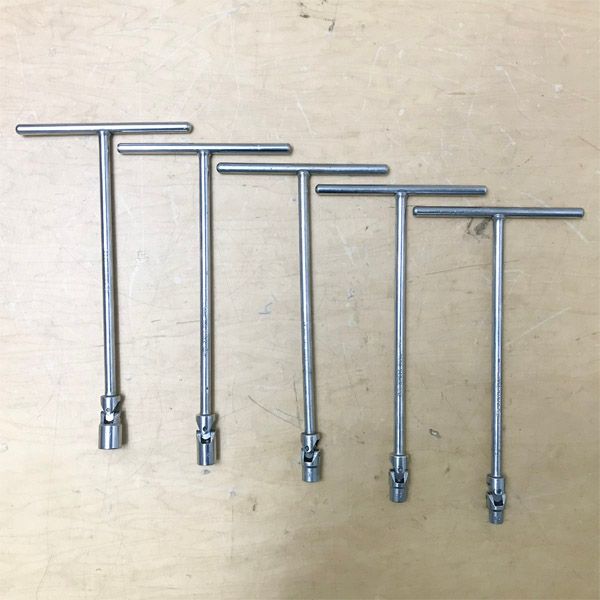 【中古】KTC/京都機械工具 ユニバーサルT型レンチ 5本セット 10/12/13/14/17mm 超ロング フレキシブルソケットレンチ T型レンチ ●136332