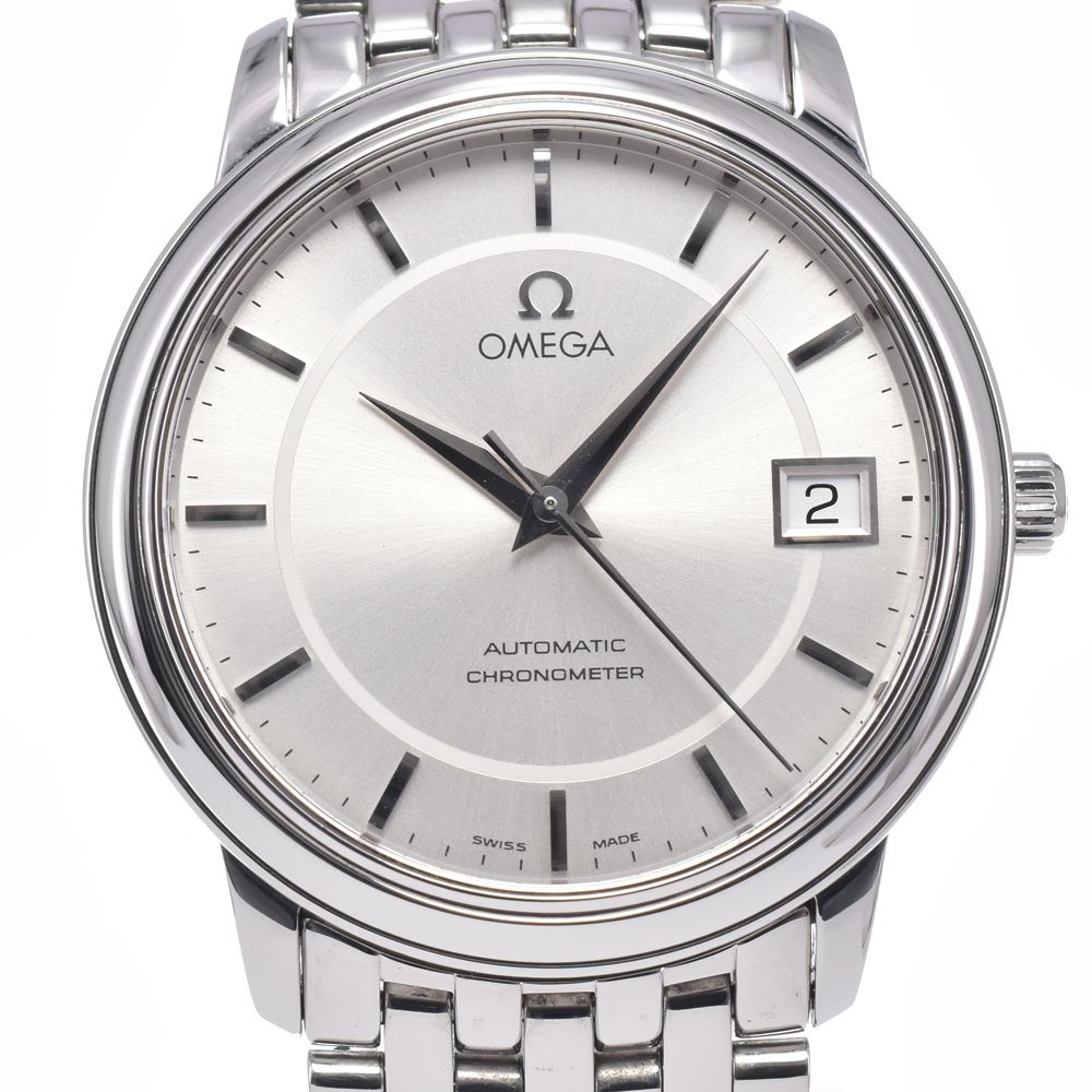 オメガ OMEGA 4500.31 デビル プレステージ デイト シルバー 自動巻き メンズ 良品 腕時計 L#148185