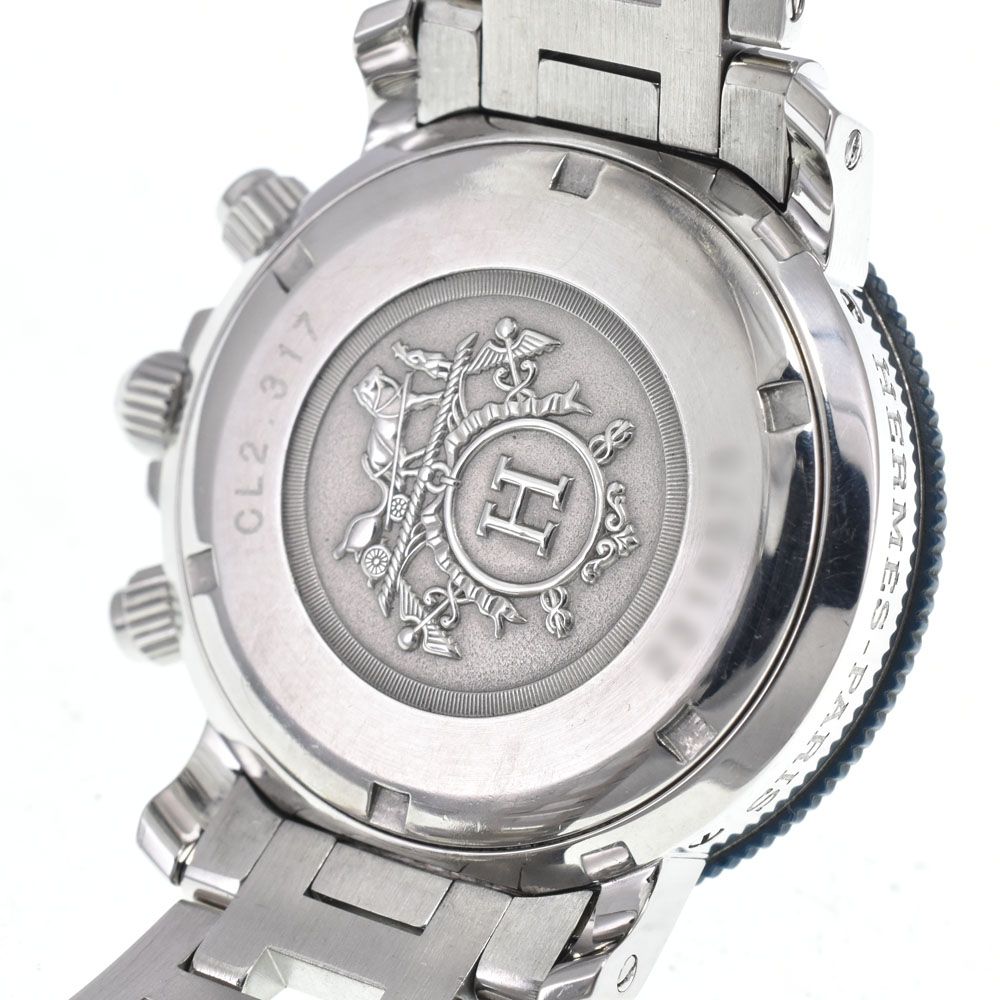 エルメス HERMES CL2.317 クリッパーダイバー クロノグラフ ブルー 