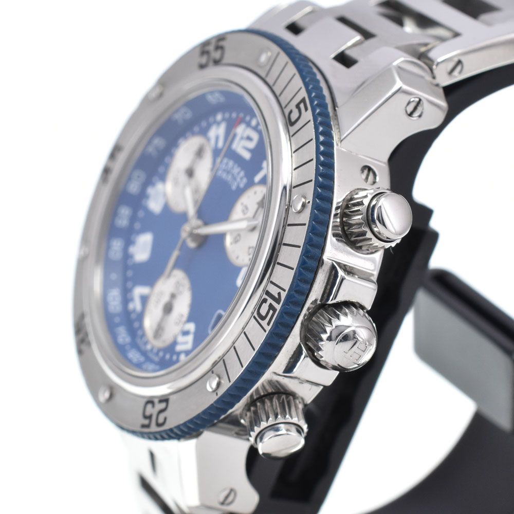 エルメス HERMES CL2.317 クリッパーダイバー クロノグラフ ブルー 