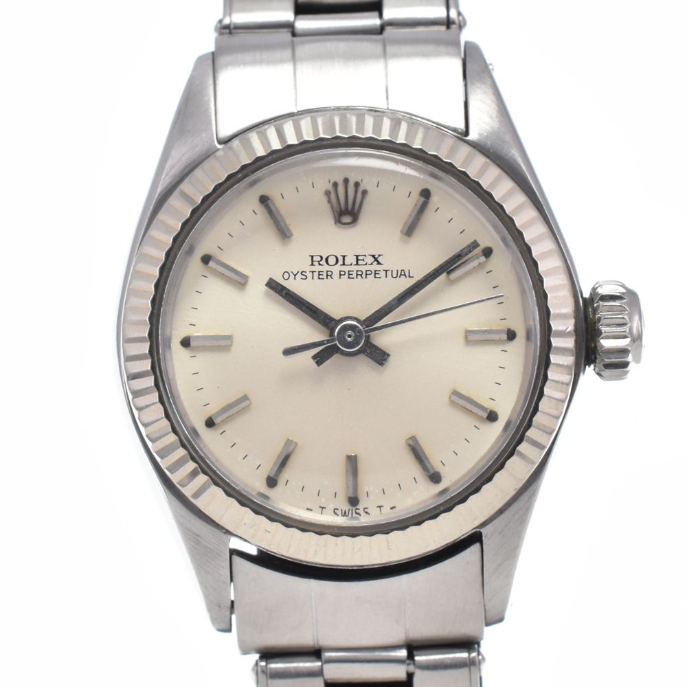 ロレックス ROLEX 6619 ヴィンテージ オイスターパーペチュアル Cal.1160 シルバー 自動巻き レディース 良品 腕時計 L#148241