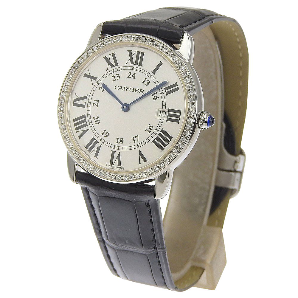 CARTIER】カルティエ ロンドソロLM アフターダイヤ W6700255
