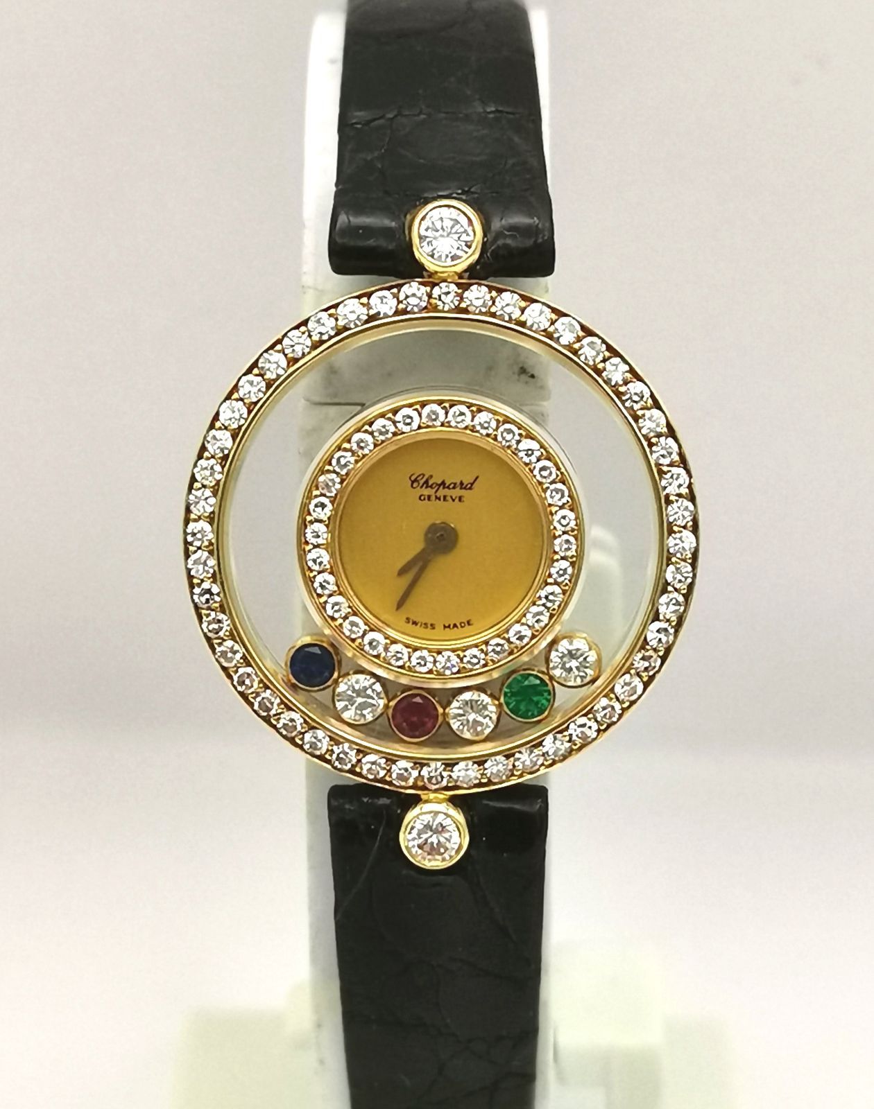 Chopard ショパール 20/3957-24 K18YG 金無垢 ハッピーダイヤモンド レディース クォーツ 時計