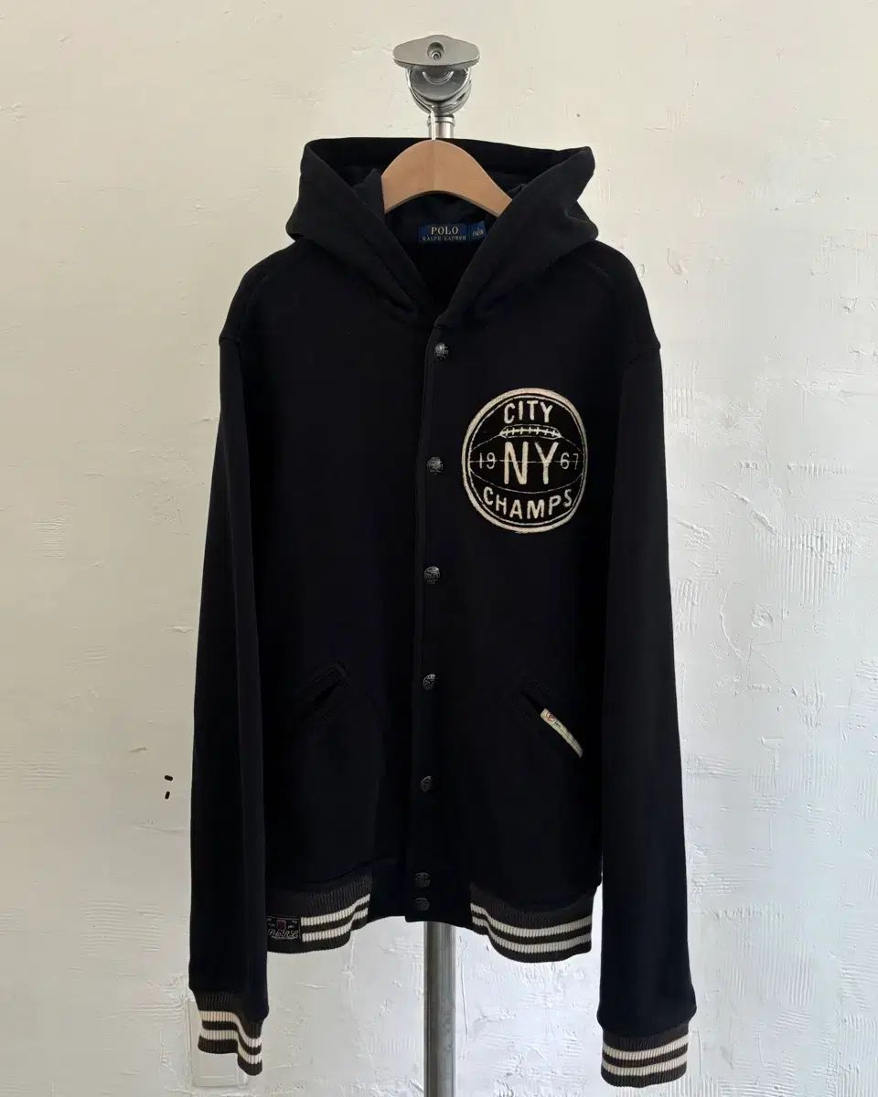 Polo ポロ ラルフローレン 新モデル ブラック NY シティ チャンピオン スナップ ボタン フード ジャケット