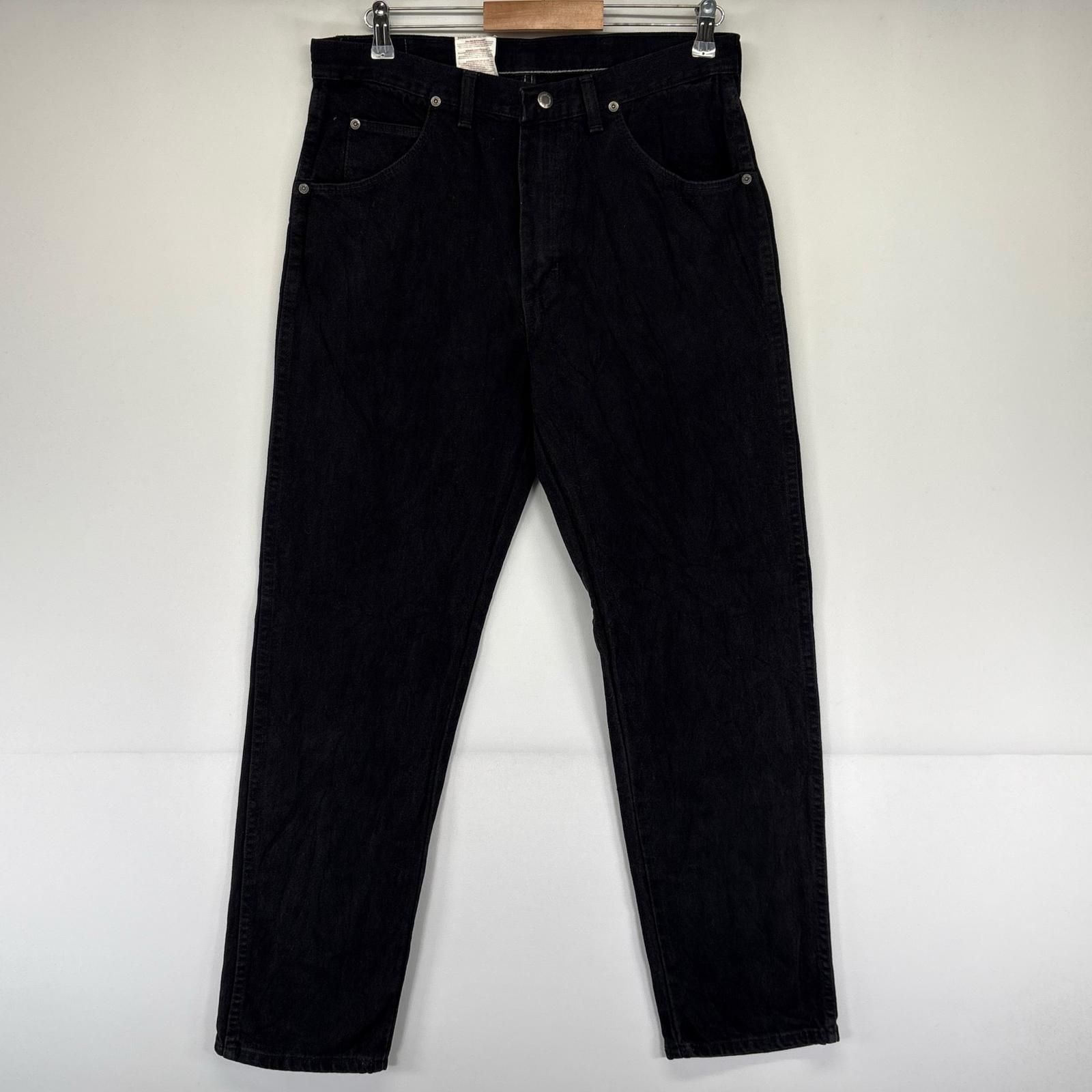 古着 ラングラー Wrangler USA製 デニム パンツ ブラックデニム デッドストック ジッパーフライ 5ポケット W34 L30 ブラック系 メンズ
