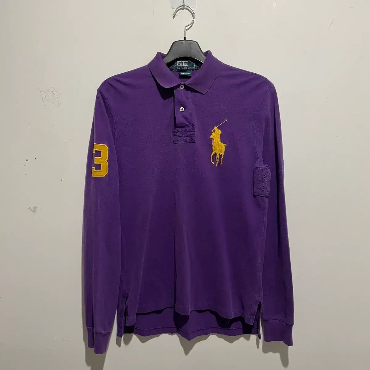 ポロラルフローレン ビックポニー ロングスリーブ ポロTシャツ パープル