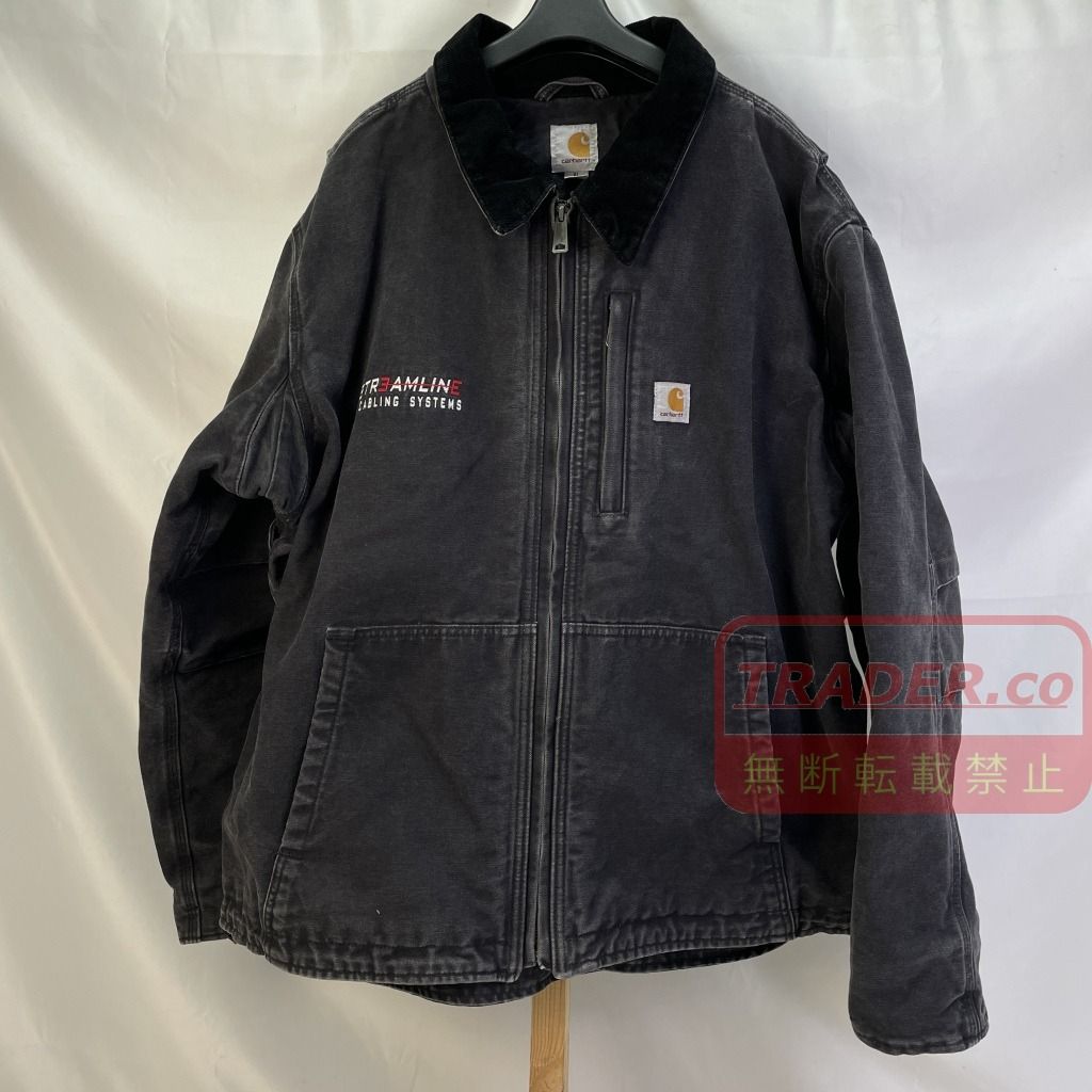 01w-6913 Carhartt FULLSWING カーハート フルスイング アームストロングジャケット 企業ロゴ ブラック サイズXL メンズ アウター 【中古品】