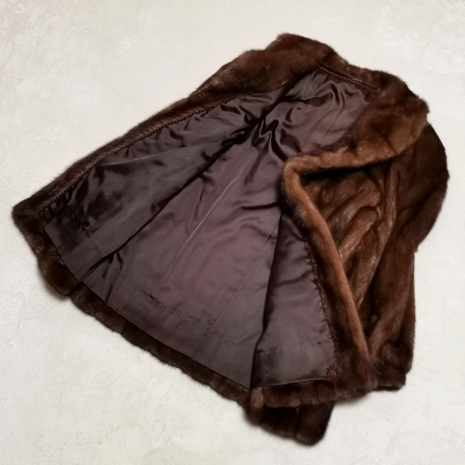 ミンク 毛皮 コート ブラウン ネーム入り 11号 中古品 管理番号