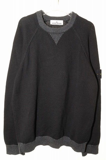 ストーンアイランド STONE ISLAND 26SS RAW HAND ORGANIC COTTON M オーガニック コットン クルーネック セーター ブラック 【ブランド古着ベクトル】【中古】260610