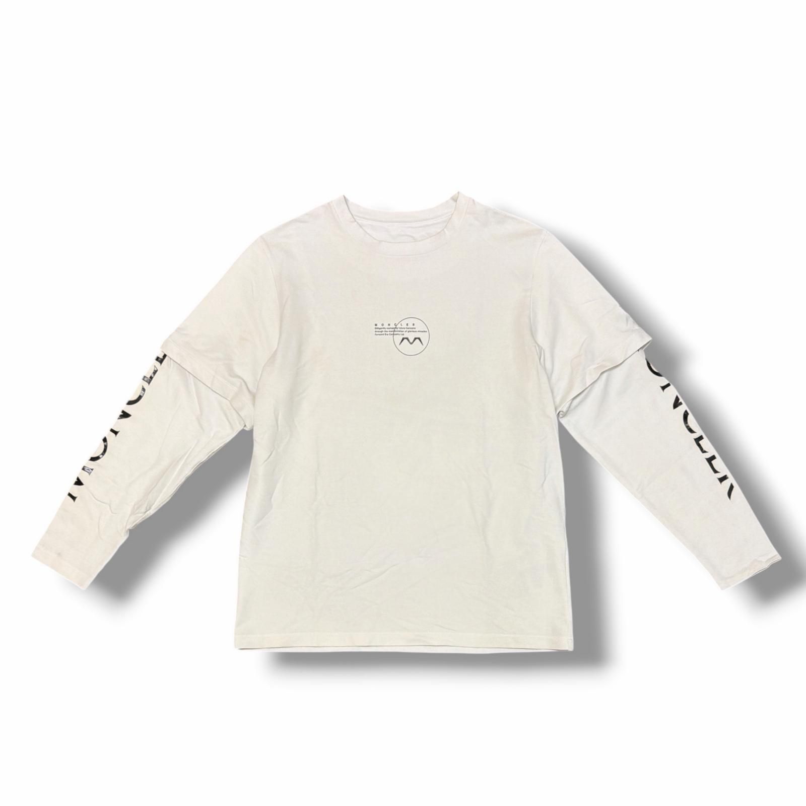 国内正規 MONCLER 22AW レイヤードTシャツ 長袖カットソー モンクレール H20918D00006 ホワイト M （8535M）