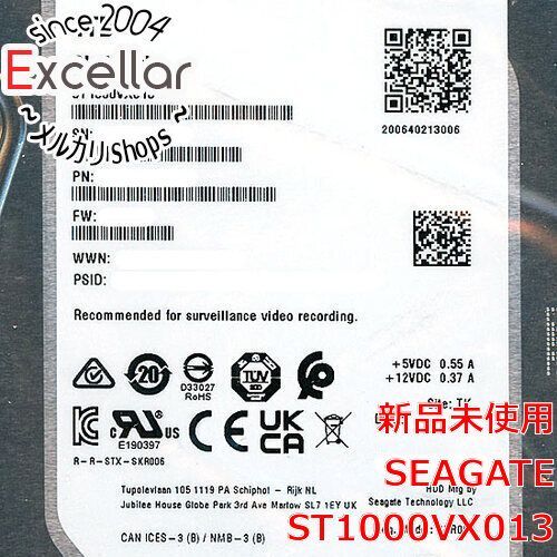 [bn:3] SEAGATE製HDD　ST1000VX013　1TB SATA600