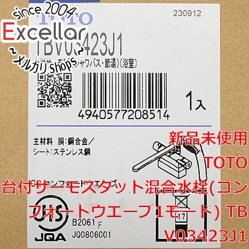[bn:12] 【新品訳あり(箱きず・やぶれ)】 TOTO　台付サーモスタット混合水栓(コンフォートウエーブ1モード)　TBV03423J1