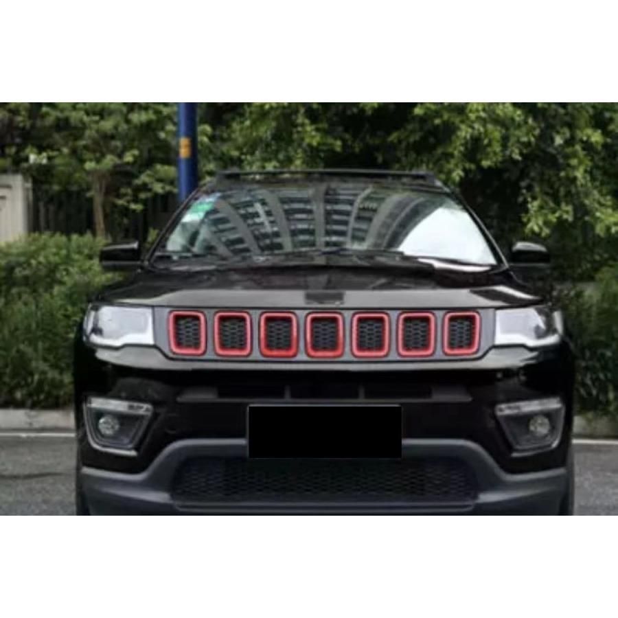 クライスラー ジープ レッドライン フロント グリル カバー ガーニッシュ コンパス M624 スポーツ ロンジチュード リミテッド Sモデル b2802