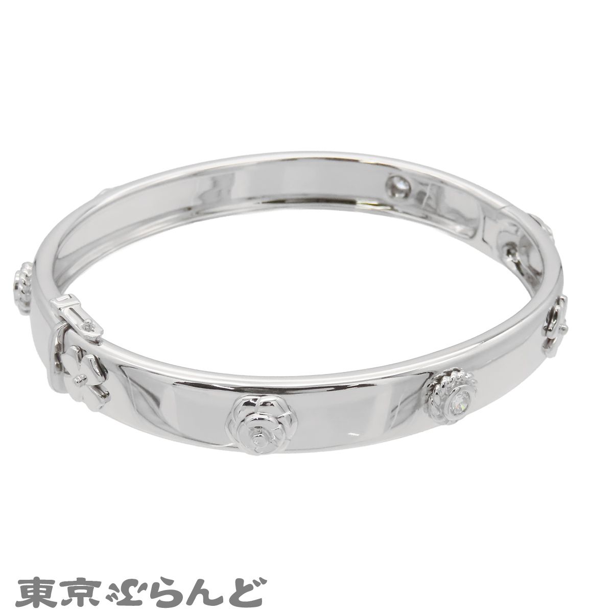 シャネル CHANEL スリーシンボル バングル ホワイトゴールド K18WG 