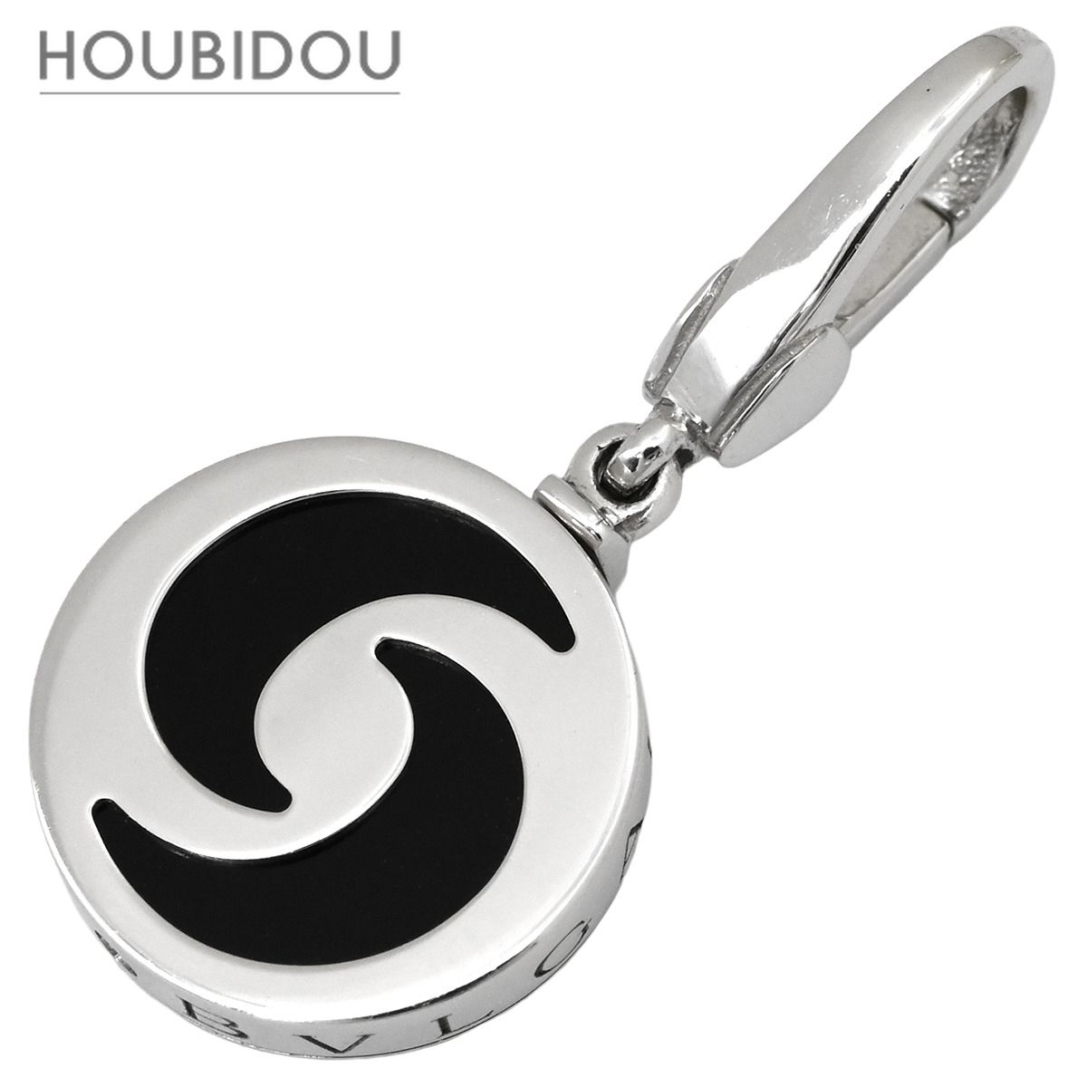 ブルガリ BVLGARI チャーム アレグラ オプティカル ブラック×ホワイトゴールド 750 18金 18K WG オニキス ペンダントトップ ネックレストップ 【箱】【中古】
