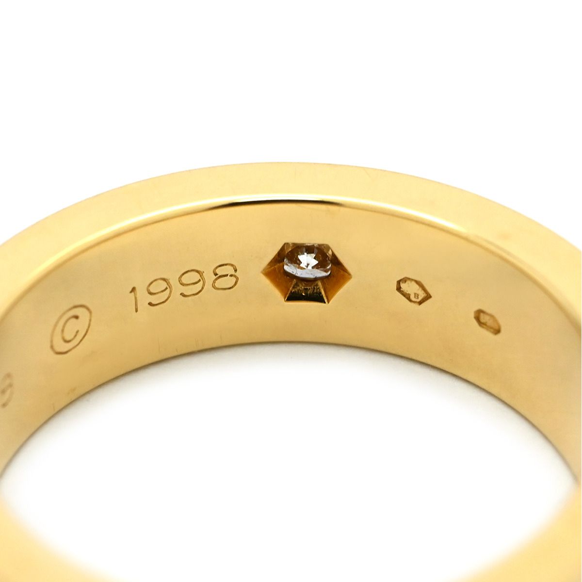 カルティエ Cartier リング 指輪 ラブリング ハーフダイヤ イエロー 