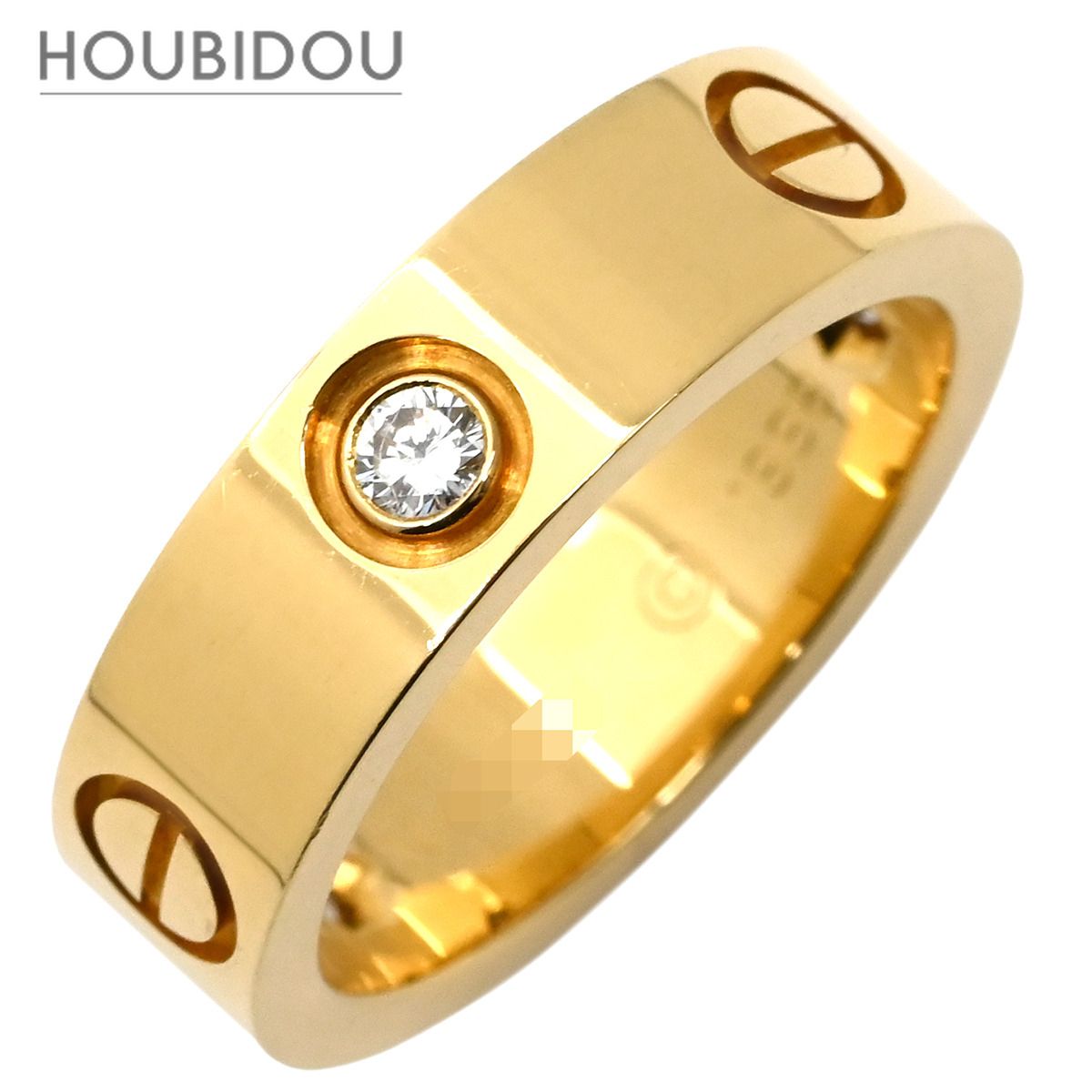 カルティエ Cartier リング 指輪 ラブリング ハーフダイヤ イエローゴールド #53(JP13) LOVE Ring 750 18K 18金 3P 3石 3粒 ダイヤ 13号 B4032400【中古】