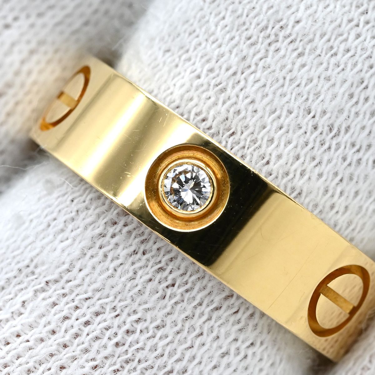 カルティエ Cartier リング 指輪 ラブリング ハーフダイヤ イエロー 