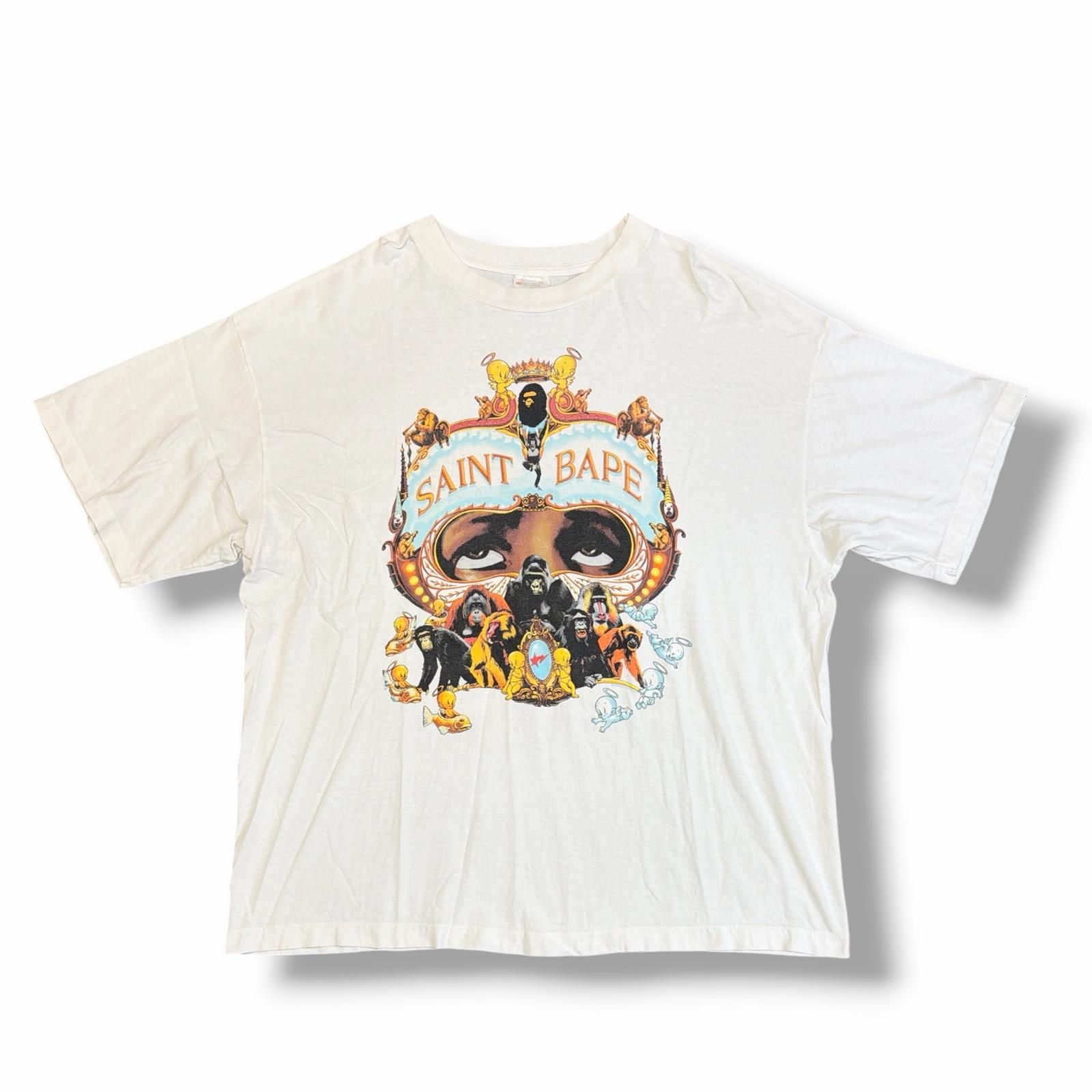 SAINT MICHAEL × A BATHING APE SS TEE GENERATION 半袖Tシャツ カットソー セントマイケル × アベイシングエイプ SM-HR1-0000-C36 ホワイト XXL （9106M）