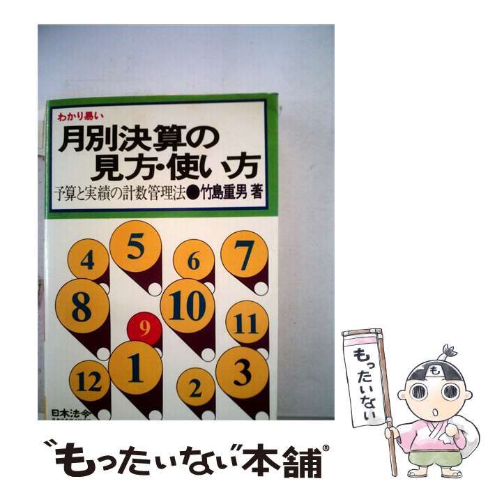 【中古】 月別決算の見方 使い方ー予算と実績の計数管理法 / 竹島 重男 / 日本法令様式販売所