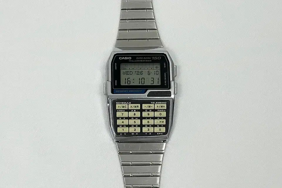(037) カシオ 90s DBC-150 データーバンク メタル ヴィンテージ リストウォッチ