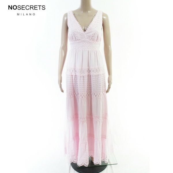80%OFF 新品 ノーシークレッツ NO SECRETS ワンピース 38 EOP1940 XSサイズ ピンク レディース ロングワンピース ノースリーブ レース