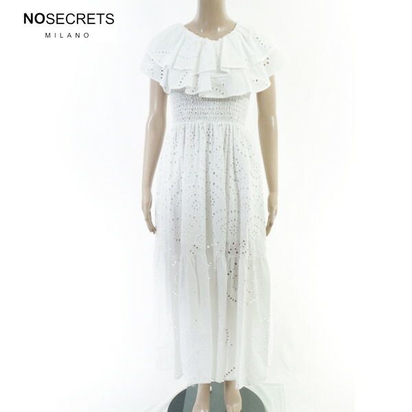 80%OFF 新品 ノーシークレッツ NO SECRETS ワンピース 42 EOP1945 Mサイズ ホワイト レディース ロングワンピース レース コットン