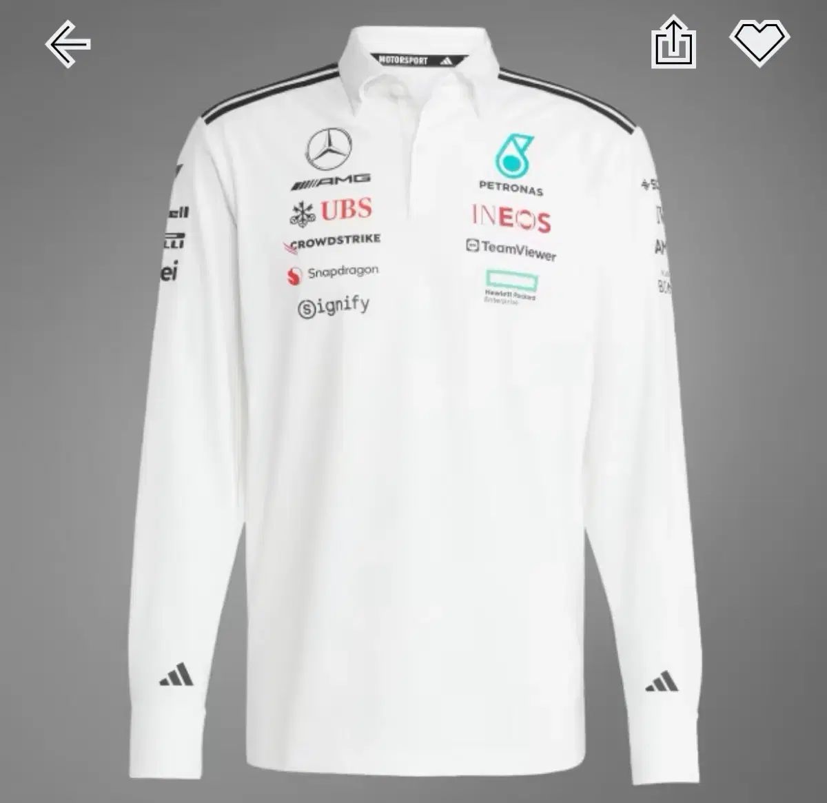 F1 2025 AMG メルセデス ロングスリーブ 長袖 ポロシャツ L