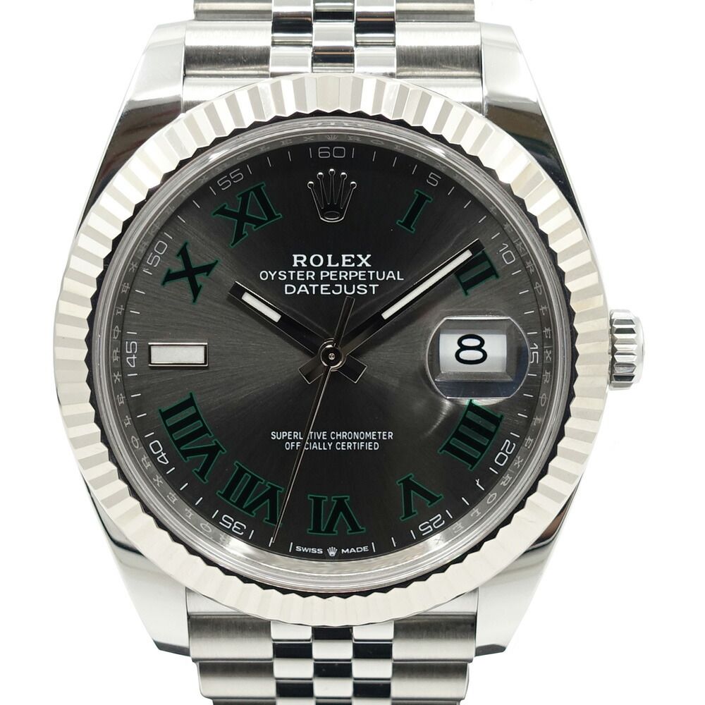 【栄】ロレックス デイトジャスト 41mm 126334 ランダムシリアル SS WG スレートローマ文字盤