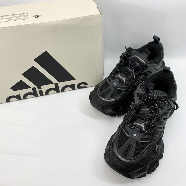 美品 adidas XLG Runner Deluxe Black/Grey JR3086 26.5cm スニーカー メンズ