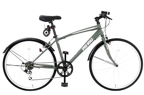 「組立動画あり」【スピードワールド】自転車 クロスバイククロスバイク 26インチ シマノ6段変速 自転車 26インチ 軽量 スチールフレーム 初 通勤 通学 大人 泥除け付き ライト付き カギ付き【新品未仕様】 3c9d2fb8